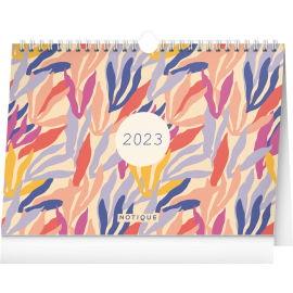 Měsíční plánovací kalendář Listy s háčkem 2023, 30 × 21 cm