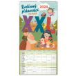 Nástenný kalendár Rodinný plánovací XXL CZ 2024, 33 × 64 cm