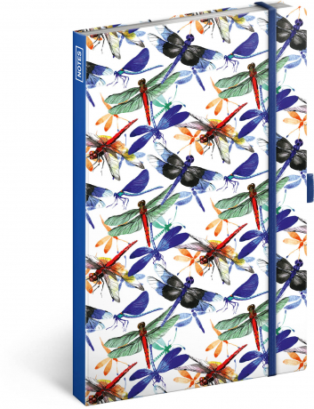 Notes Vážky, linajkovaný, 13 × 21 cm