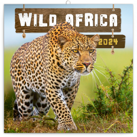 Poznámkový kalendár Divoká Afrika 2024, 30 × 30 cm