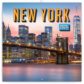 Poznámkový kalendár New York 2024, 30 × 30 cm