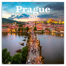 Poznámkový kalendár Praha 2024, 30 × 30 cm
