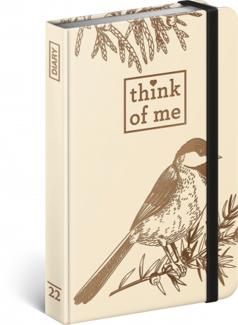 Týdenní diář Pták – Think of me 2022, 11 × 16 cm