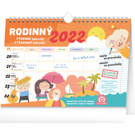 Týdenní rodinný plánovací kalendář s háčkem 2022, 30 × 21 cm